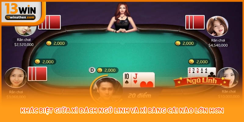 Khác biệt giữa xì dách ngũ linh và xì bàng cái nào lớn hơn