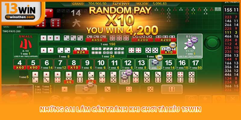 Những sai lầm cần tránh khi chơi tài xỉu 13win
