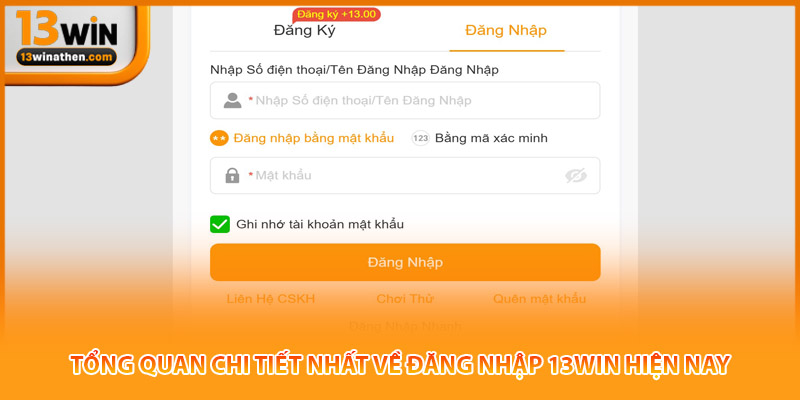 Tổng quan chi tiết nhất về đăng nhập 13win hiện nay